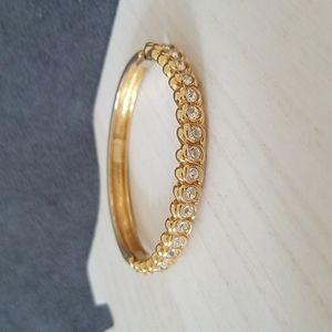 Vintage 1980s Nolan Miller Rhinestone Hinged Cuff